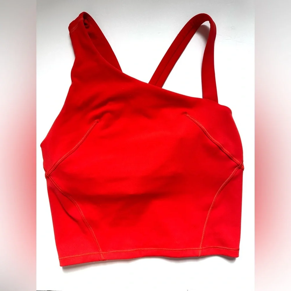 Lululemon Women's Everlux Asymmetrical Tennis Tank Top red Sz‎ 0